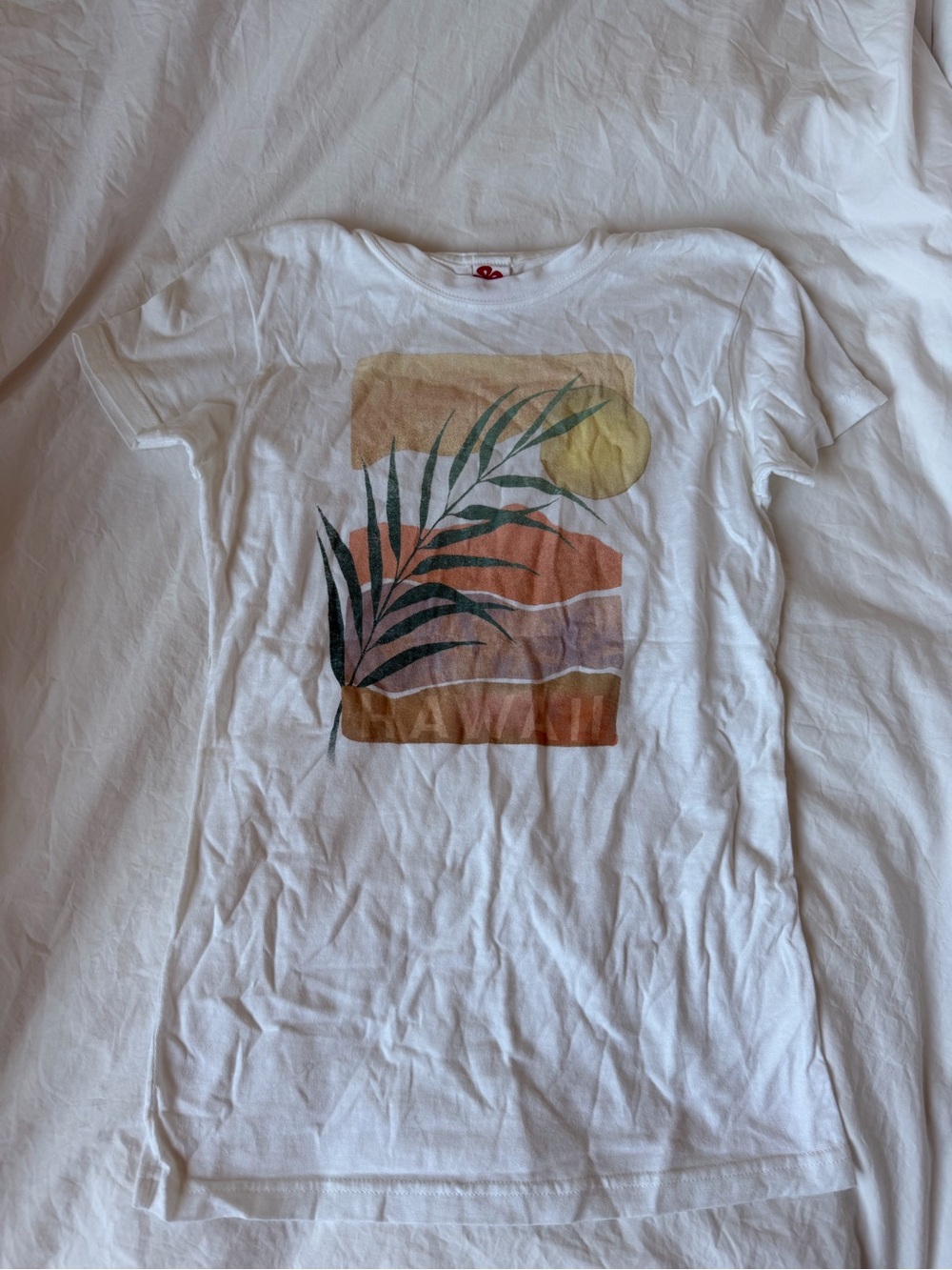 graphic tee palm leaf w sunset